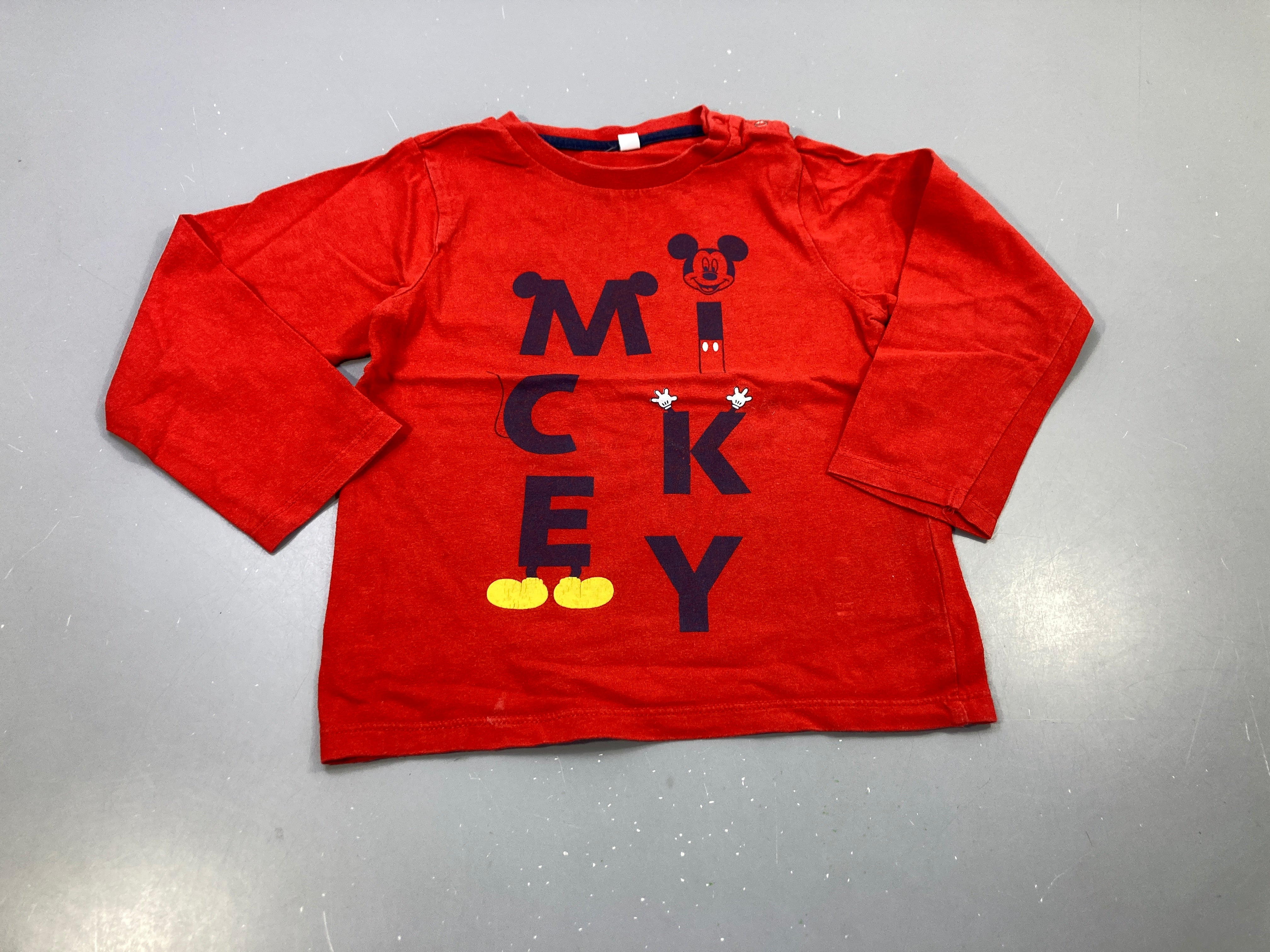 T-shirt m.l rouge, Mickey