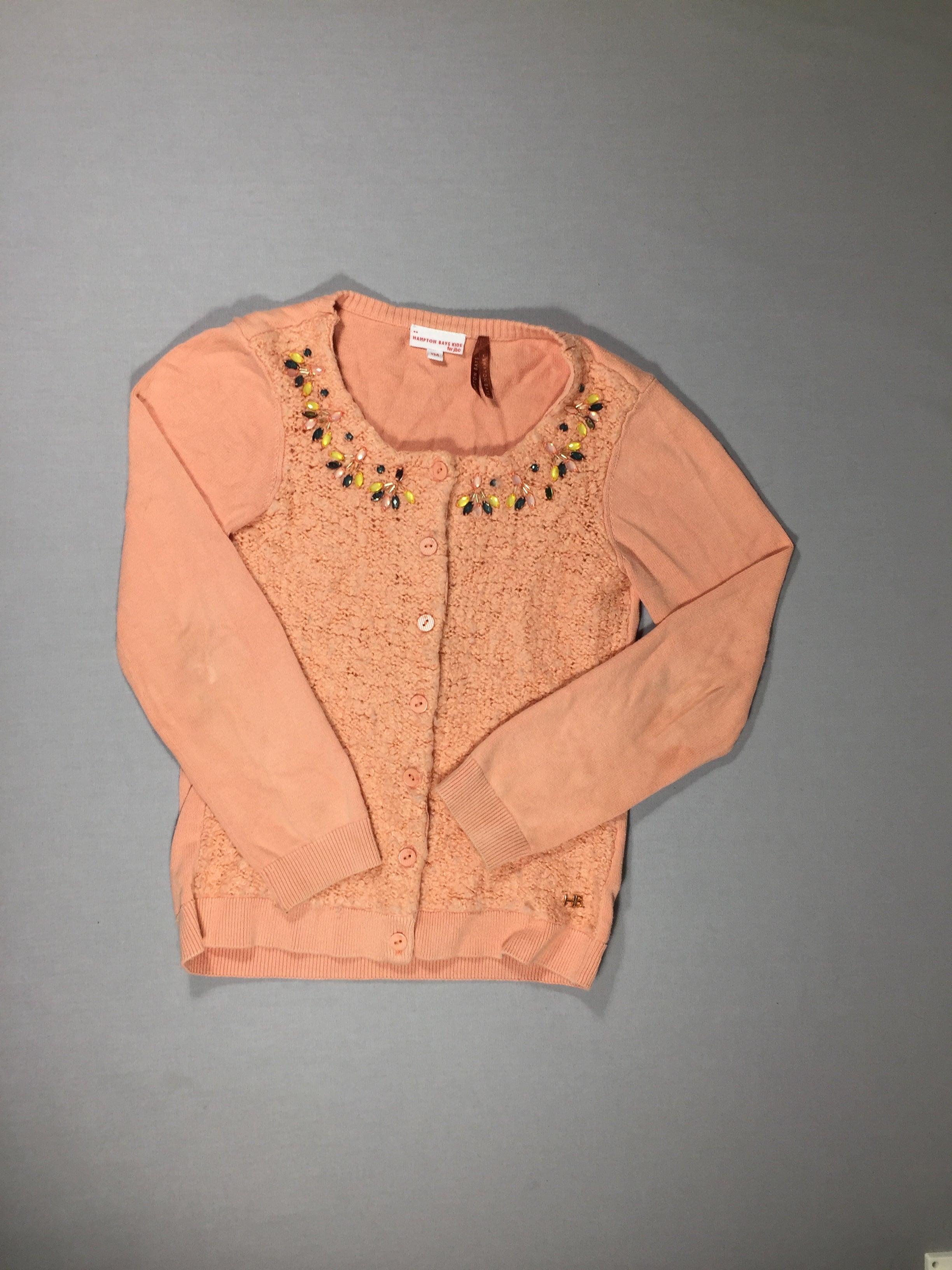 Gilet sumon texturé -perles - coudes usés