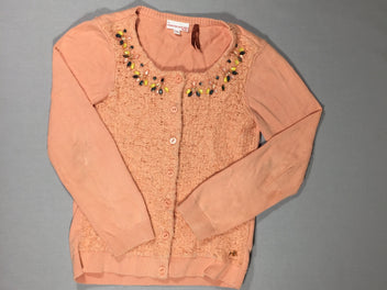 Gilet sumon texturé -perles - coudes usés