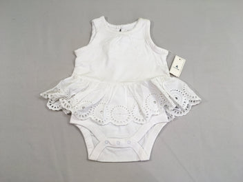 NEUF Robe s.m jersey blanc body intégré