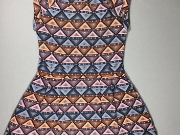 Robe s.m losanges bleu/saumon/rose