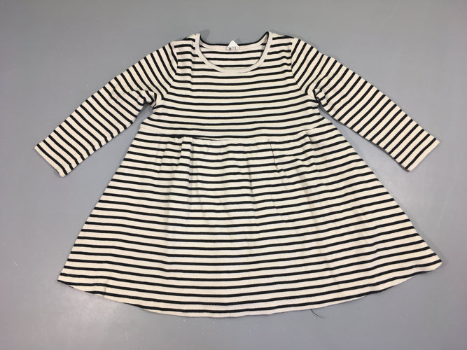Robe m.l texturée blanche rayé noir Arket, moins cher chez Petit Kiwi