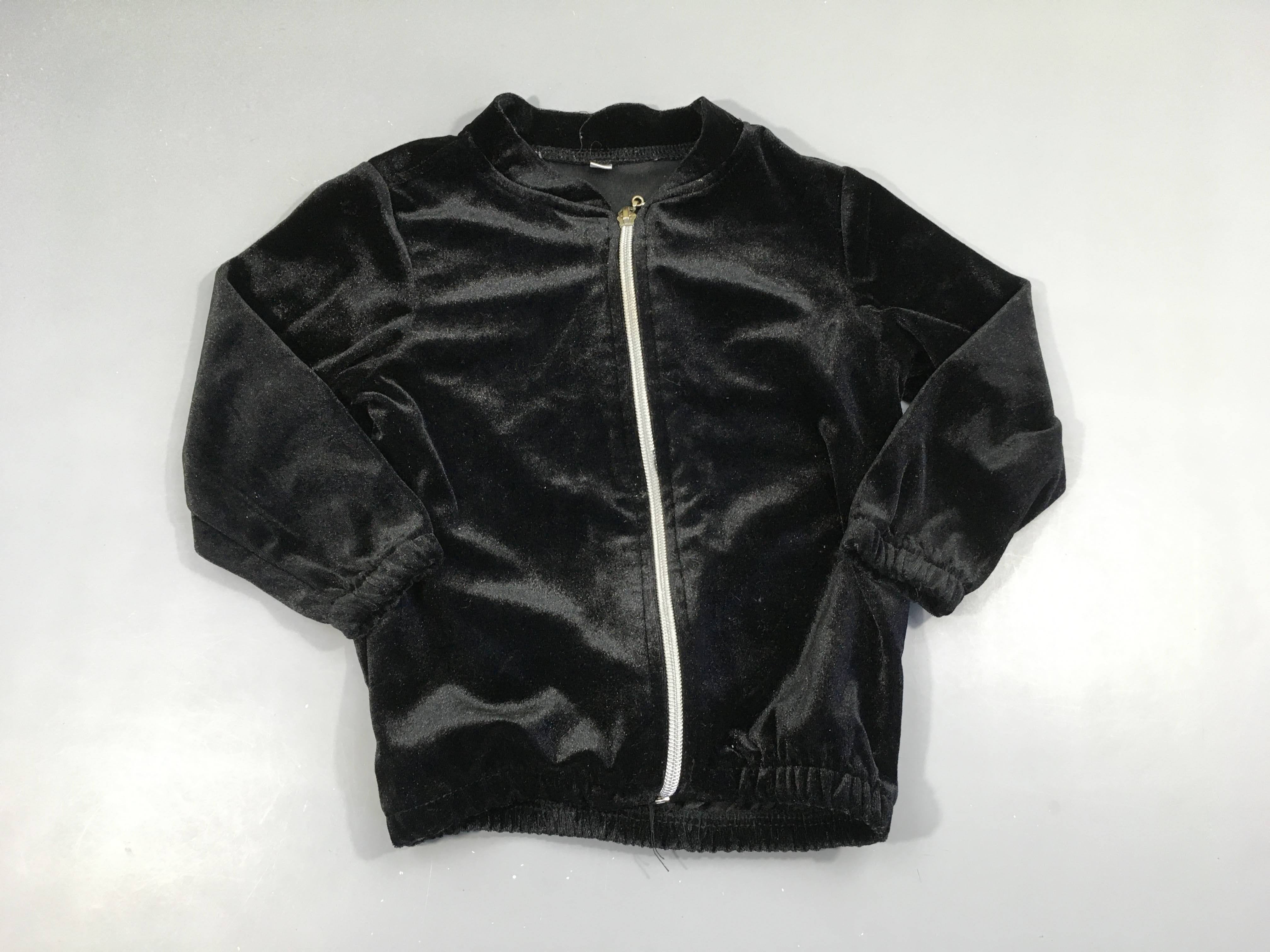 Sweat zippé velours noir