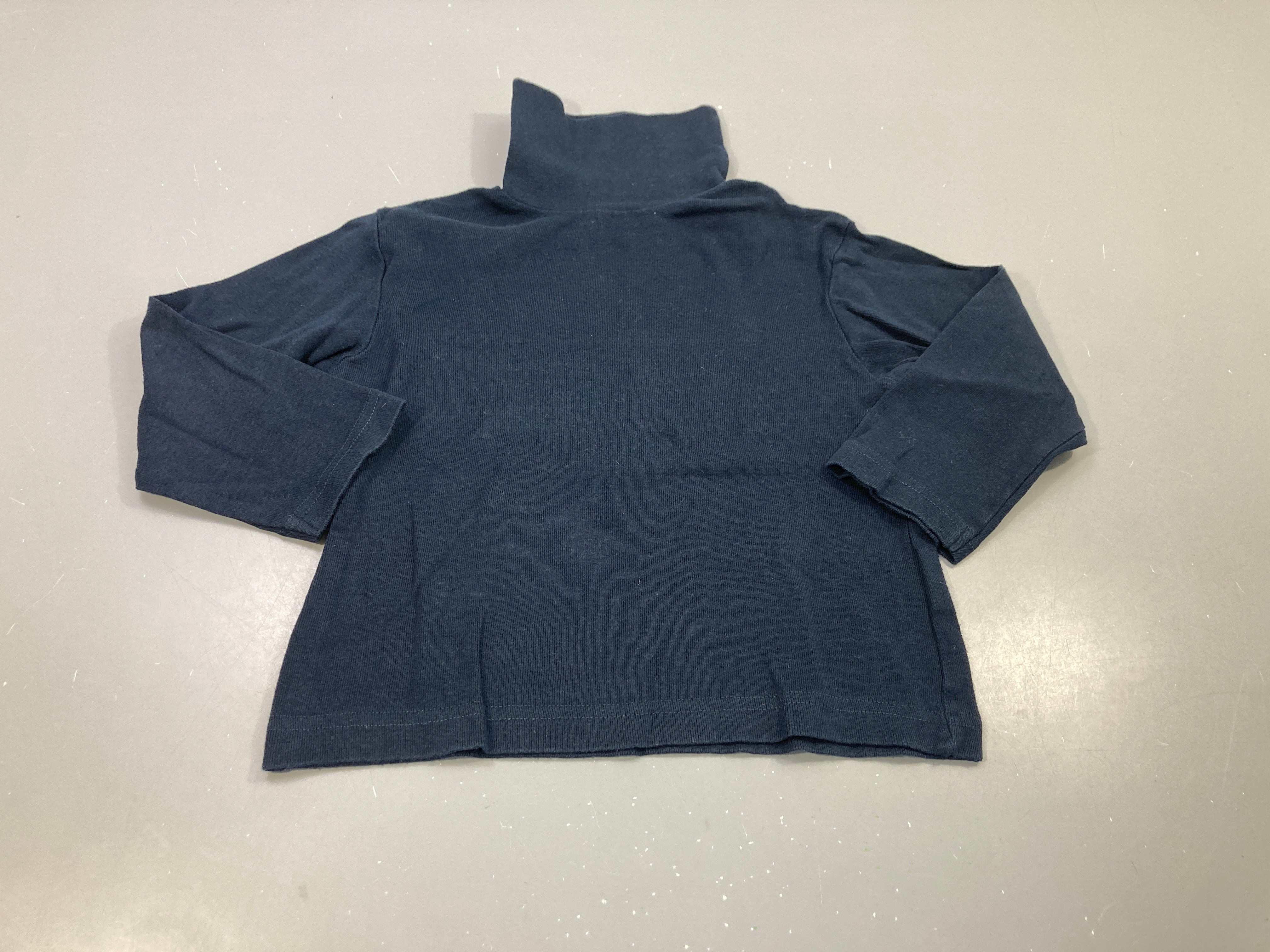 T-shirt m.l à col roulé bleu marine