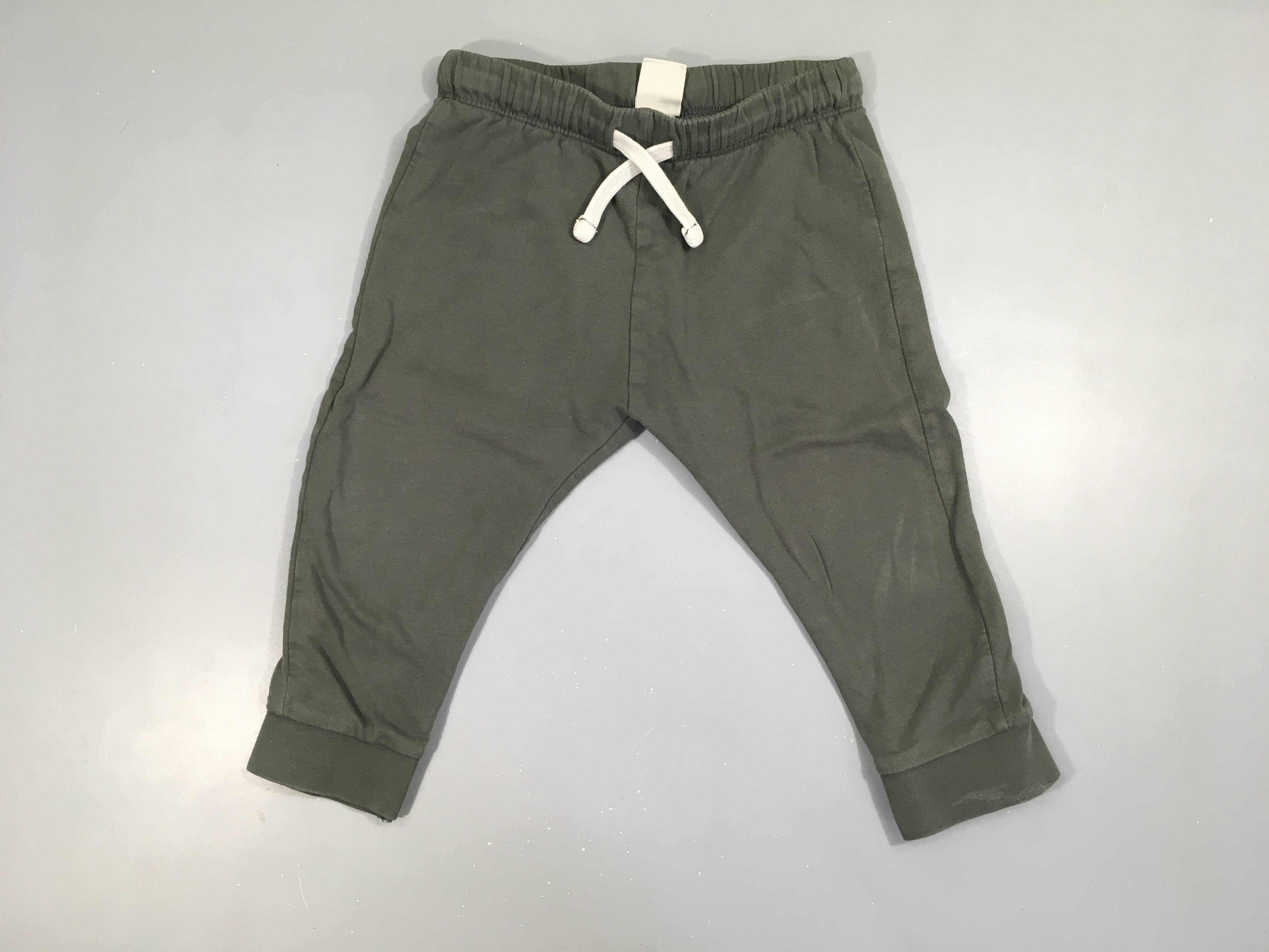 Pantalon de training vert-Traces usure bord bas jambe G