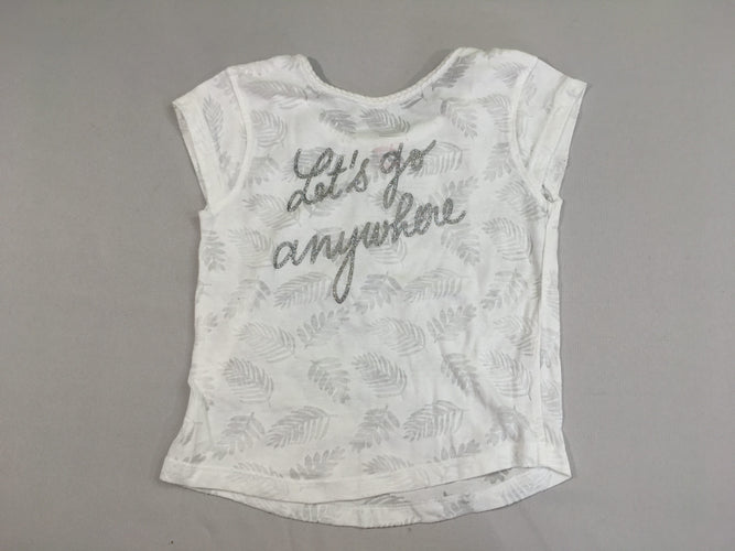 T-shirt m.c blanc transparent anywhere, légèrement bouloché, moins cher chez Petit Kiwi