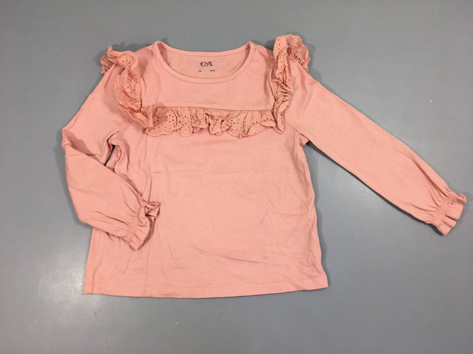 T-shirt m.l rose clair froufrou, moins cher chez Petit Kiwi