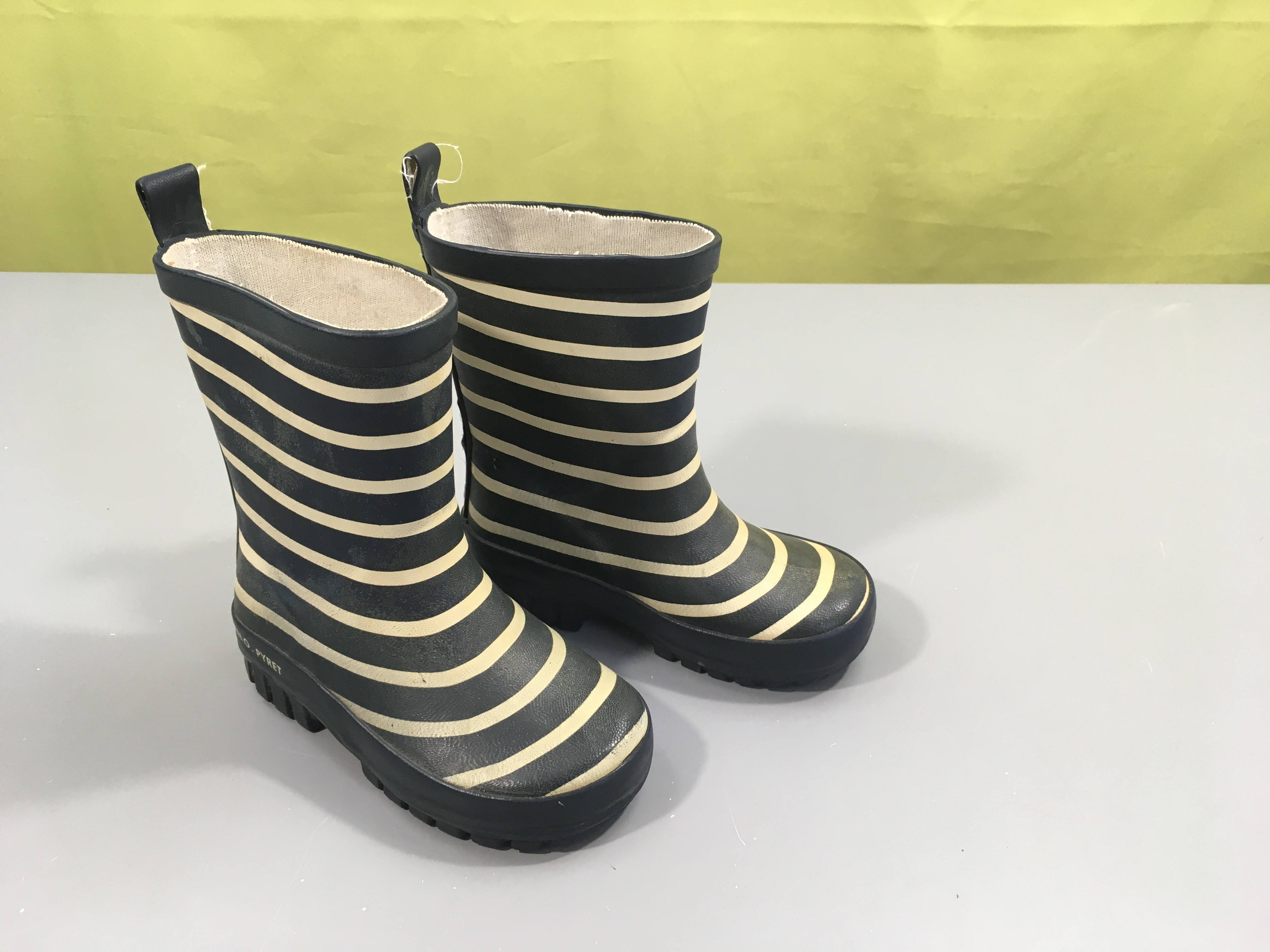 Bottes de pluie bleu foncé rayé blanc, 25