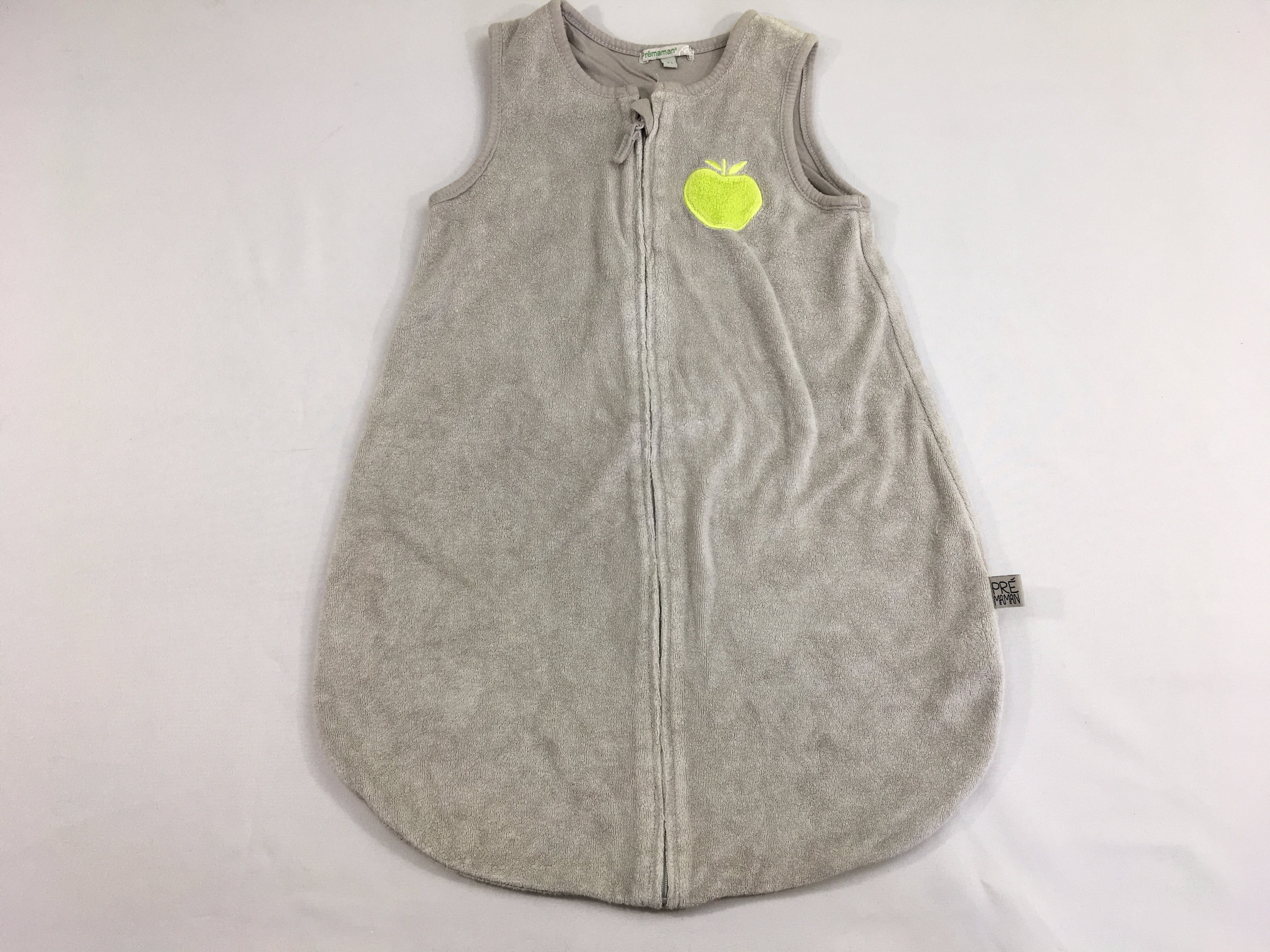 Sac de couchage s.m éponge gris doublé jersey pomme, T.1