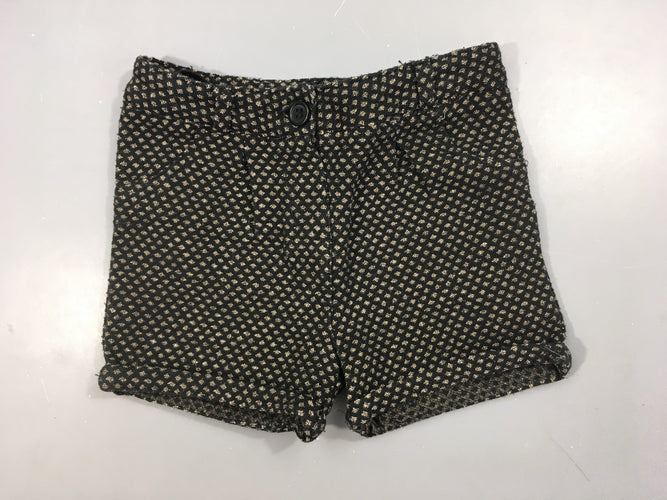 Short effet tweed noir/doré revers, moins cher chez Petit Kiwi