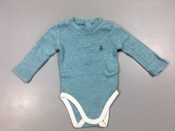 Body m.l bleu rayé col montant pingouin, moins cher chez Petit Kiwi