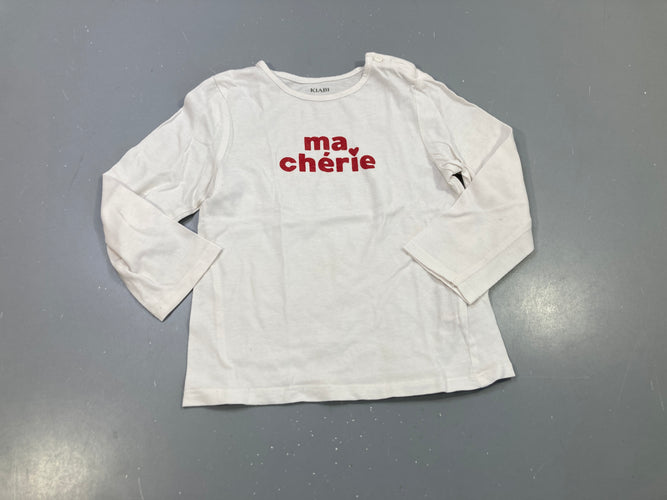 T-shirt m.l blanc  "ma chérie", moins cher chez Petit Kiwi