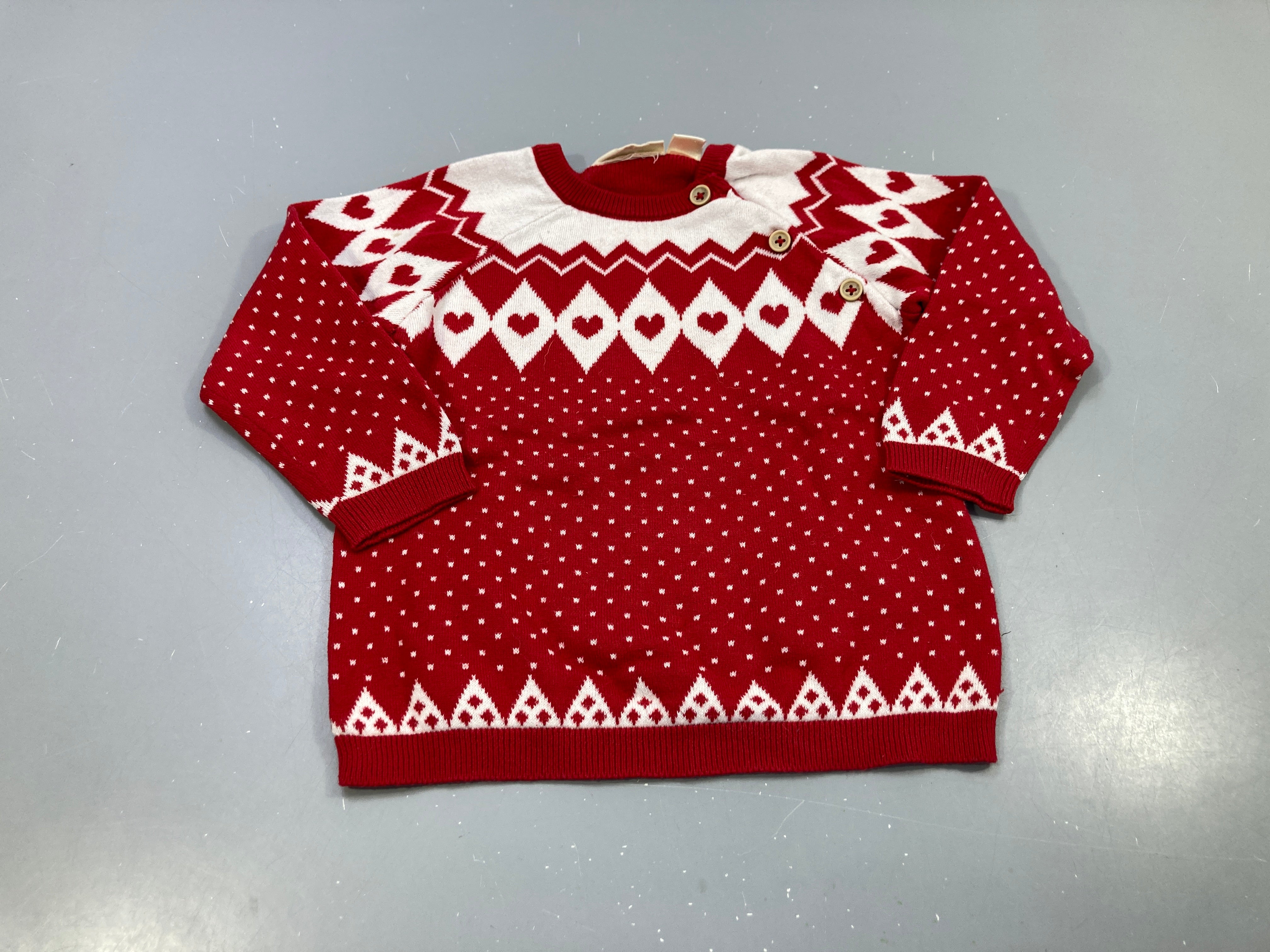 Pull de noël rouge et blanc