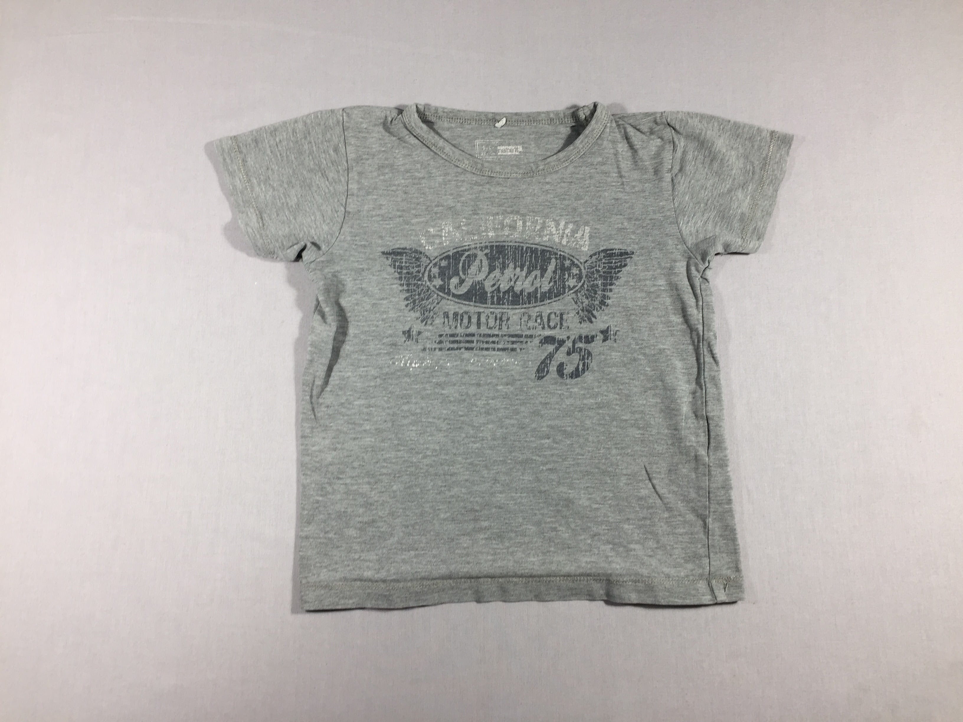 T-shirt m.c gris flammé - flocage usé