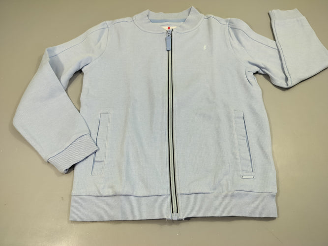 Gilet zippé bleu clair texturé, moins cher chez Petit Kiwi