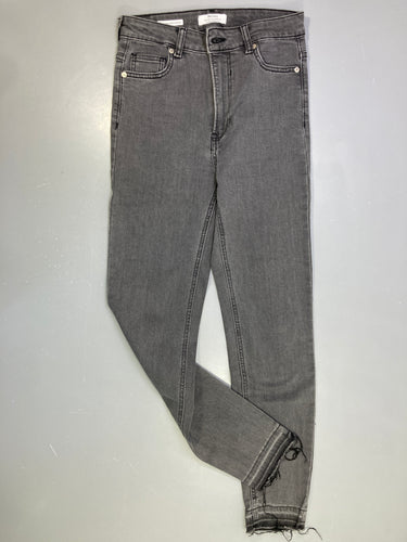 Jeans gris effet effiloché bas 36, moins cher chez Petit Kiwi