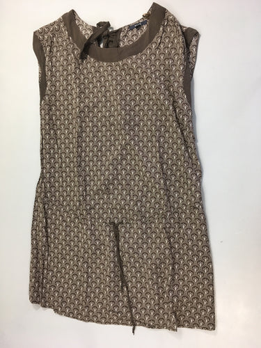 Tunique brune motifs blancs, moins cher chez Petit Kiwi