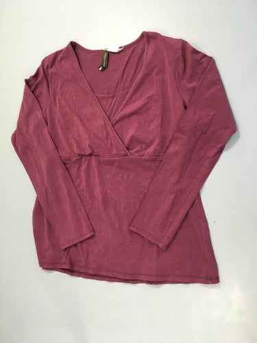 T-shirt m.l d'allaitement mauve, moins cher chez Petit Kiwi