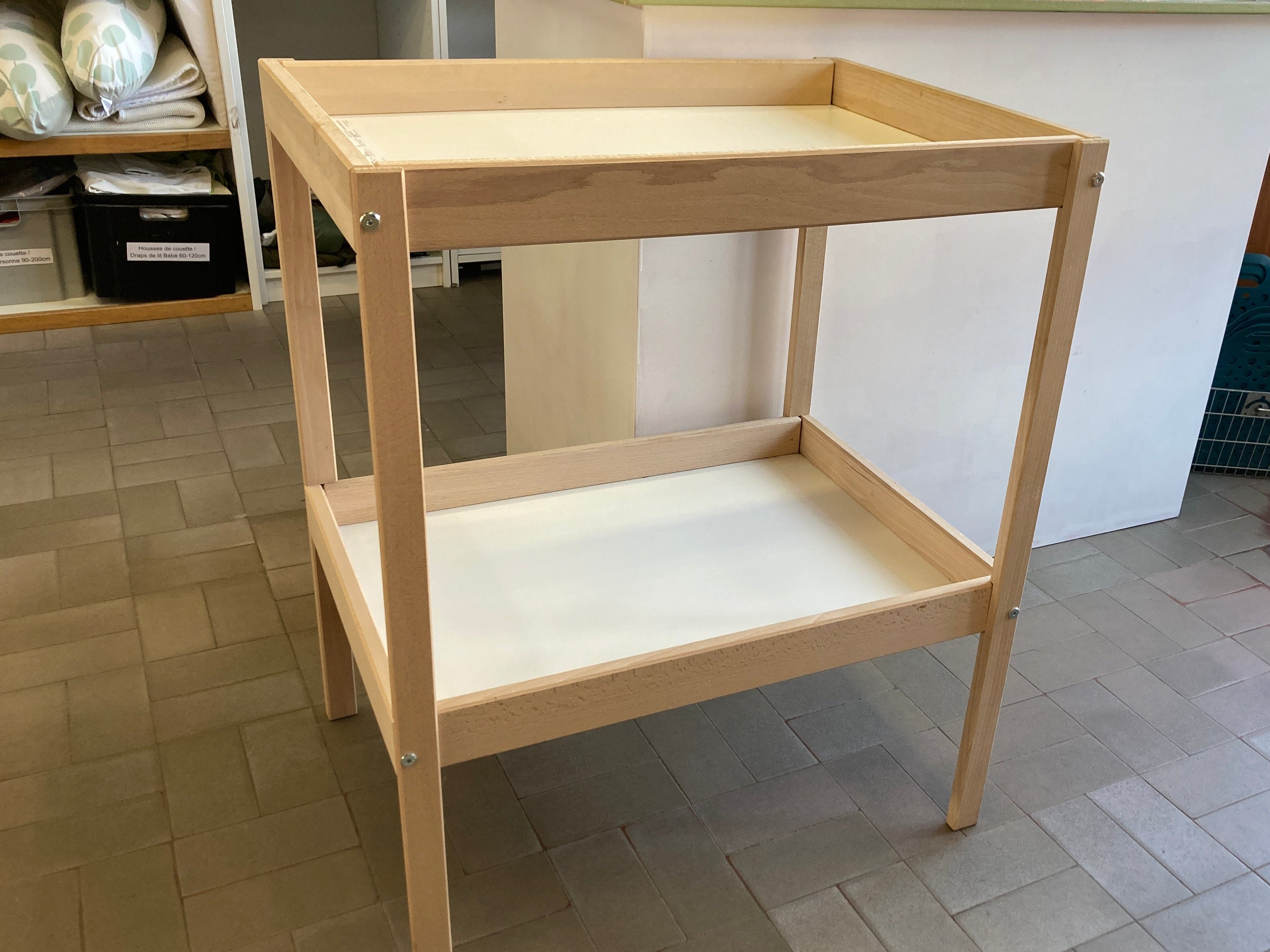 Table à langer Sniglar hêtre/blanc, 53x72x87 cm