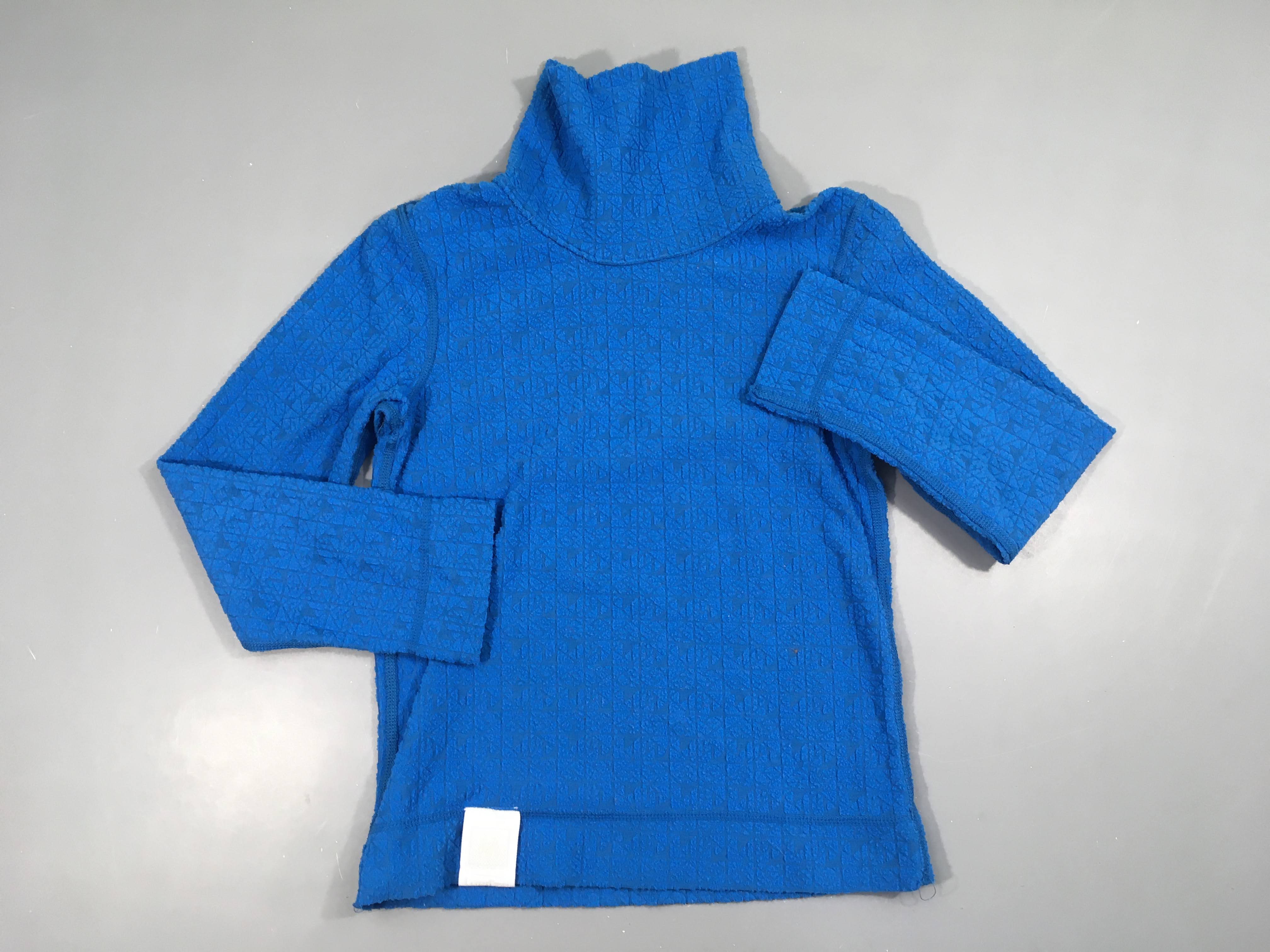 Sous-vêtement htermique T-shirt m.l bleu col roulé