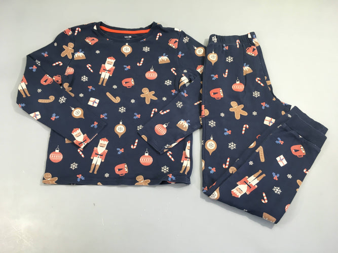 Pyjama 2pcs jersey bleu foncé Noël, décoloré, moins cher chez Petit Kiwi