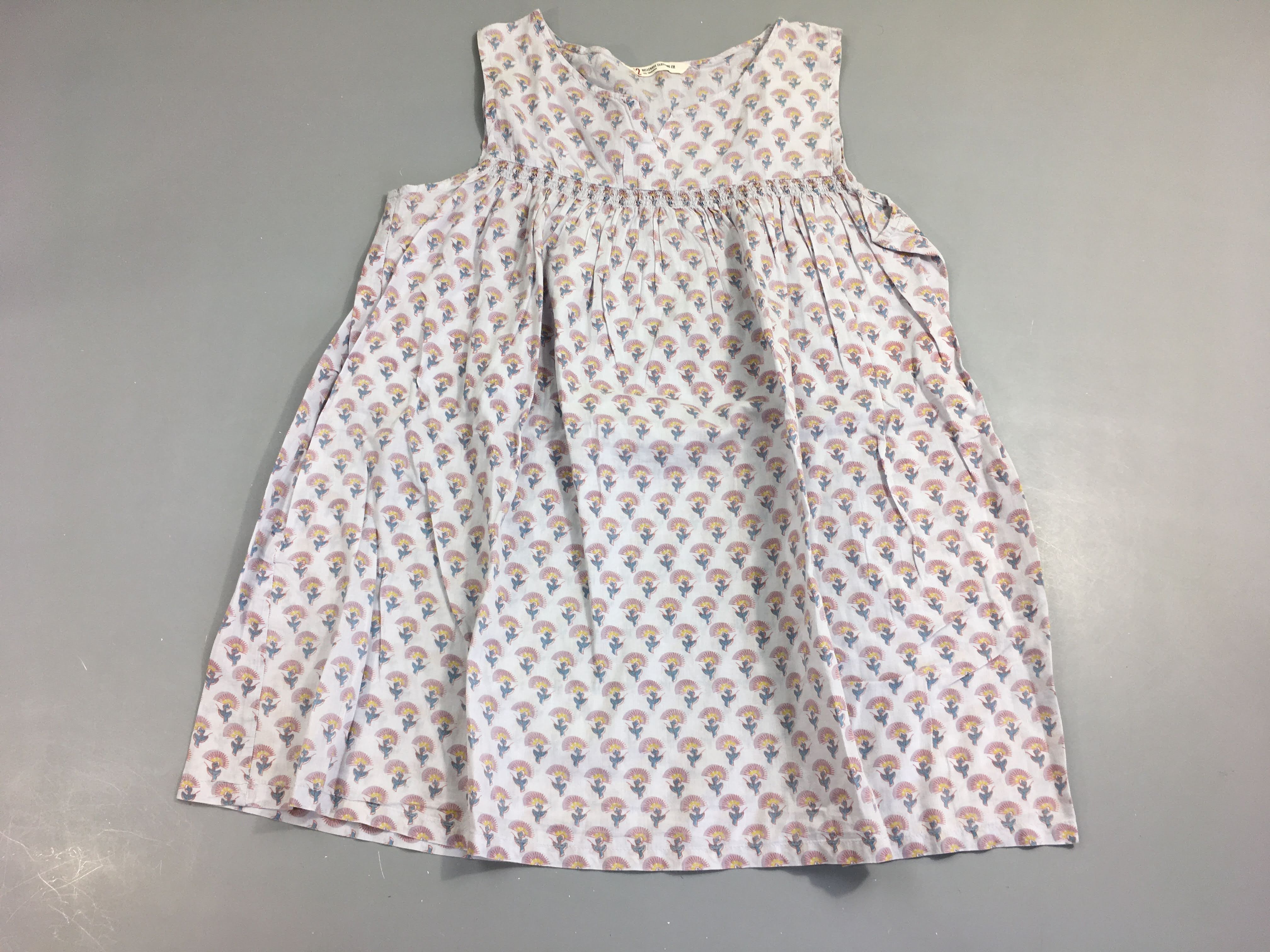 Robe de nuit coton blanc fleurs