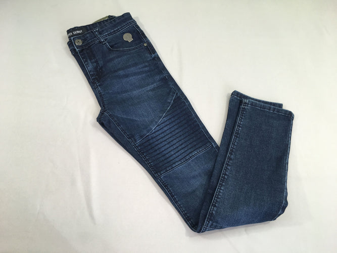 Jeans super skinny bleu texturé aux cuisses, moins cher chez Petit Kiwi