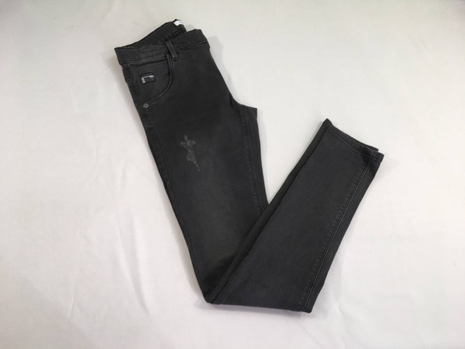 Jeans slim noir effet éraillé, moins cher chez Petit Kiwi