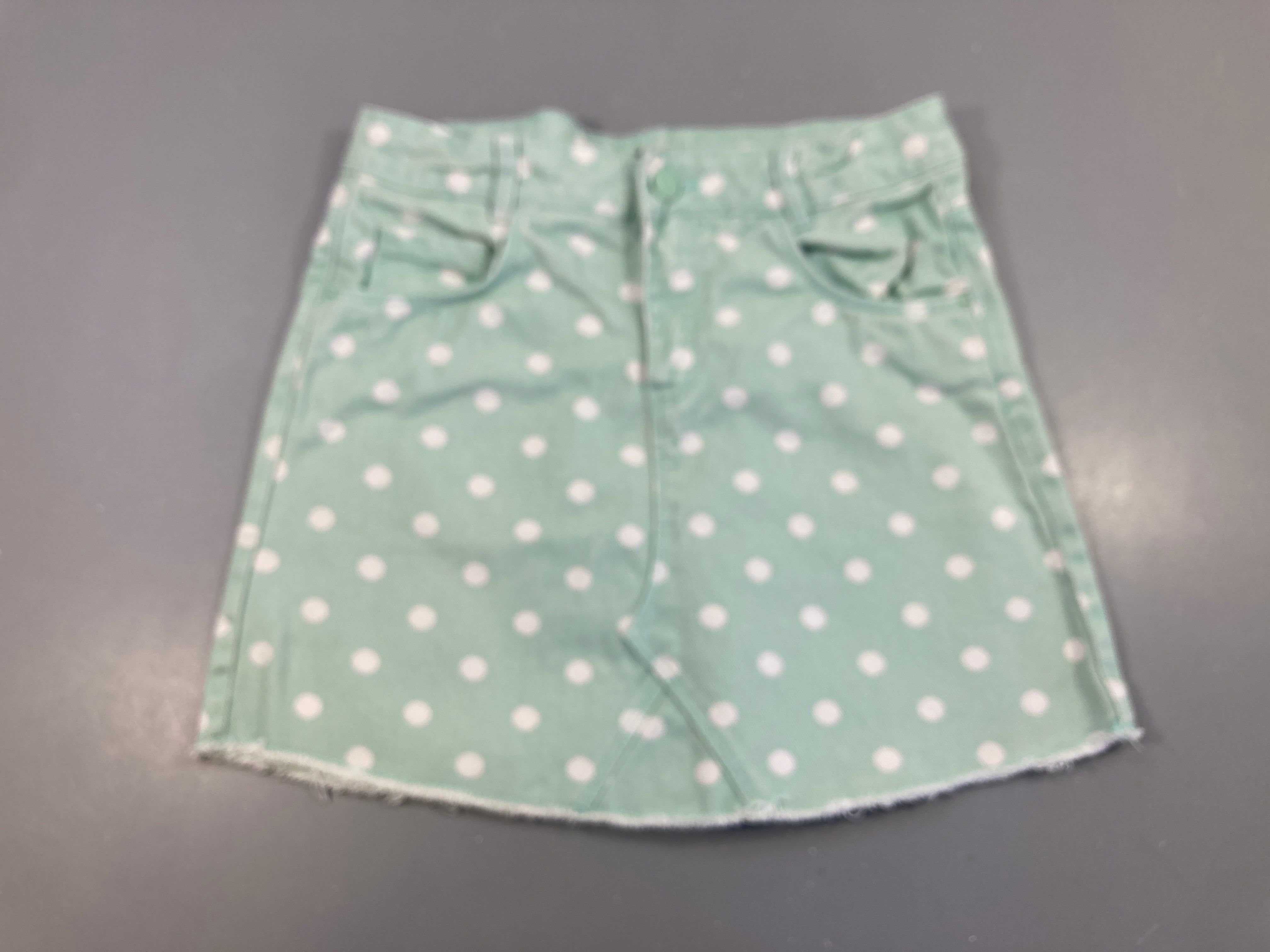 Jupe en jean bleu clair pois