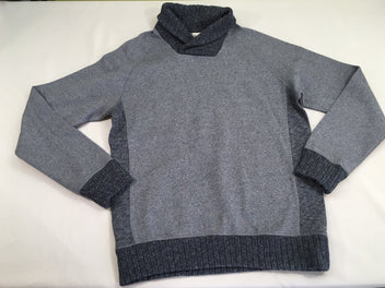 Pull gris flammé col châle, S