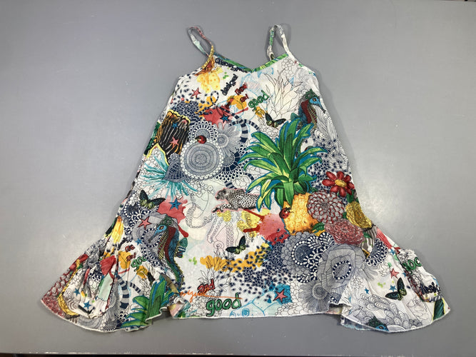 Robe fines bretelles motifs multicolores, moins cher chez Petit Kiwi