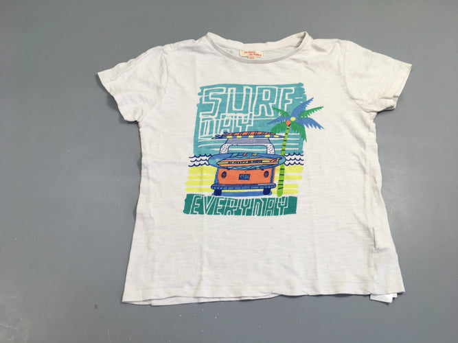 T-shirt m.c blanc flammé Van surf, moins cher chez Petit Kiwi