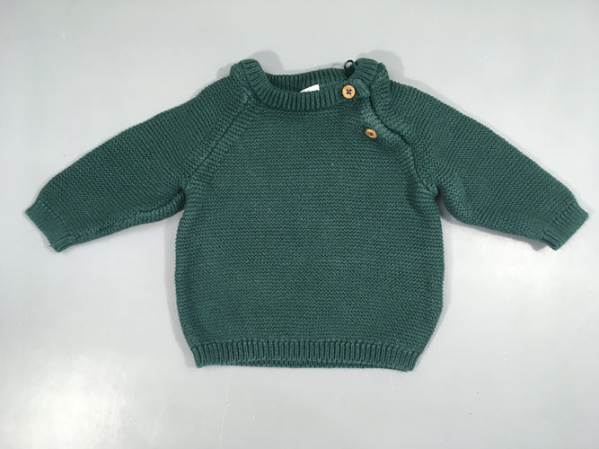 Pull vert foncé, moins cher chez Petit Kiwi