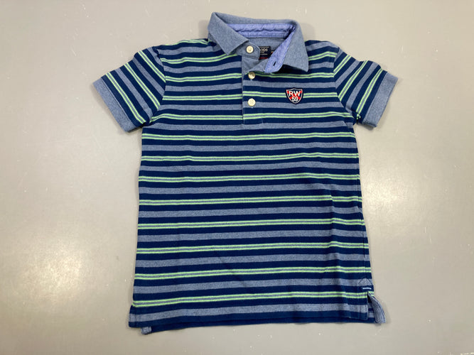 Polo m.c rayé bleu/vert RW59, moins cher chez Petit Kiwi