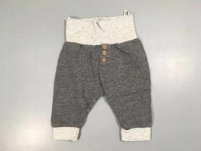 Pantalon de training gris chiné boutons, moins cher chez Petit Kiwi