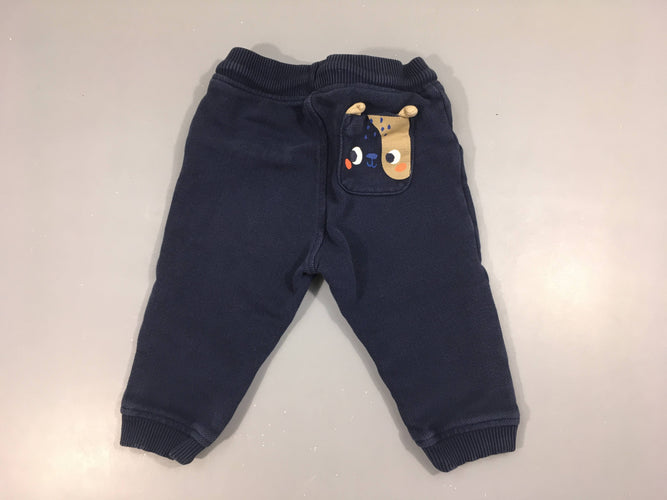Pantalon de training bleu foncé poche chien, moins cher chez Petit Kiwi