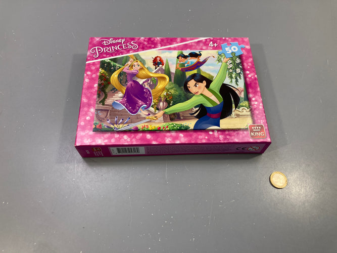 Puzzle 50 pièces Princess, rose, dès 4 ans, King Complet, moins cher chez Petit Kiwi