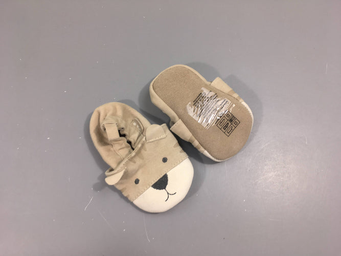 Etat neuf Chaussons beige tigre 3-6m, moins cher chez Petit Kiwi
