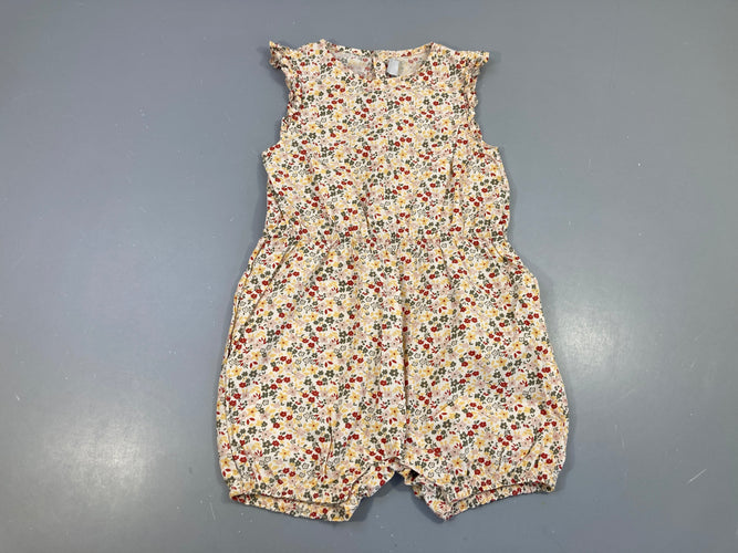 Combishort s.m fleurie kaki/jaune/terra cotta, moins cher chez Petit Kiwi