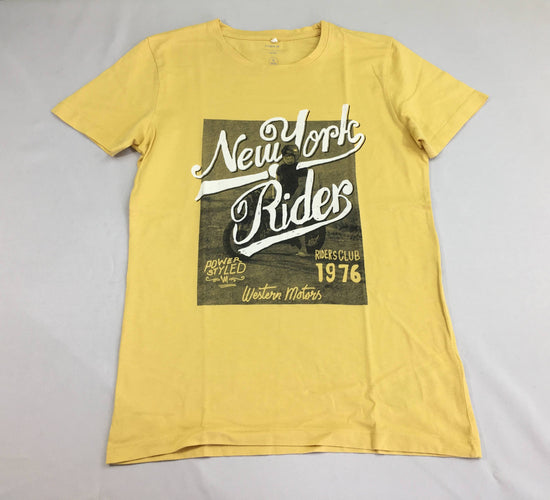 T-shirt m.c jaune singe motard "NewYork rider", moins cher chez Petit Kiwi