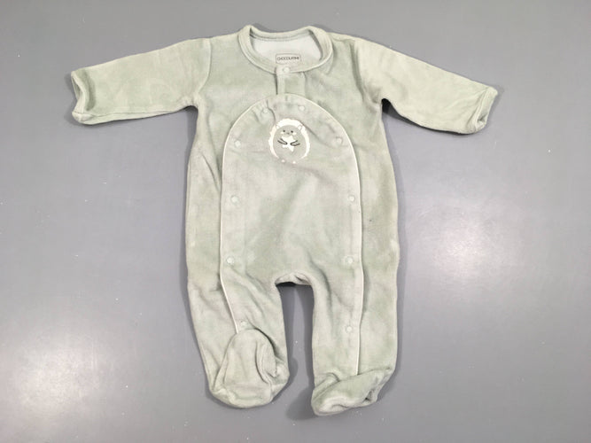 Pyjama velours bleu clair hérisson, moins cher chez Petit Kiwi