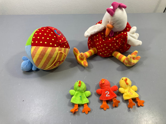 Ophélie et ses poussins (marionnettes à doigts), moins cher chez Petit Kiwi