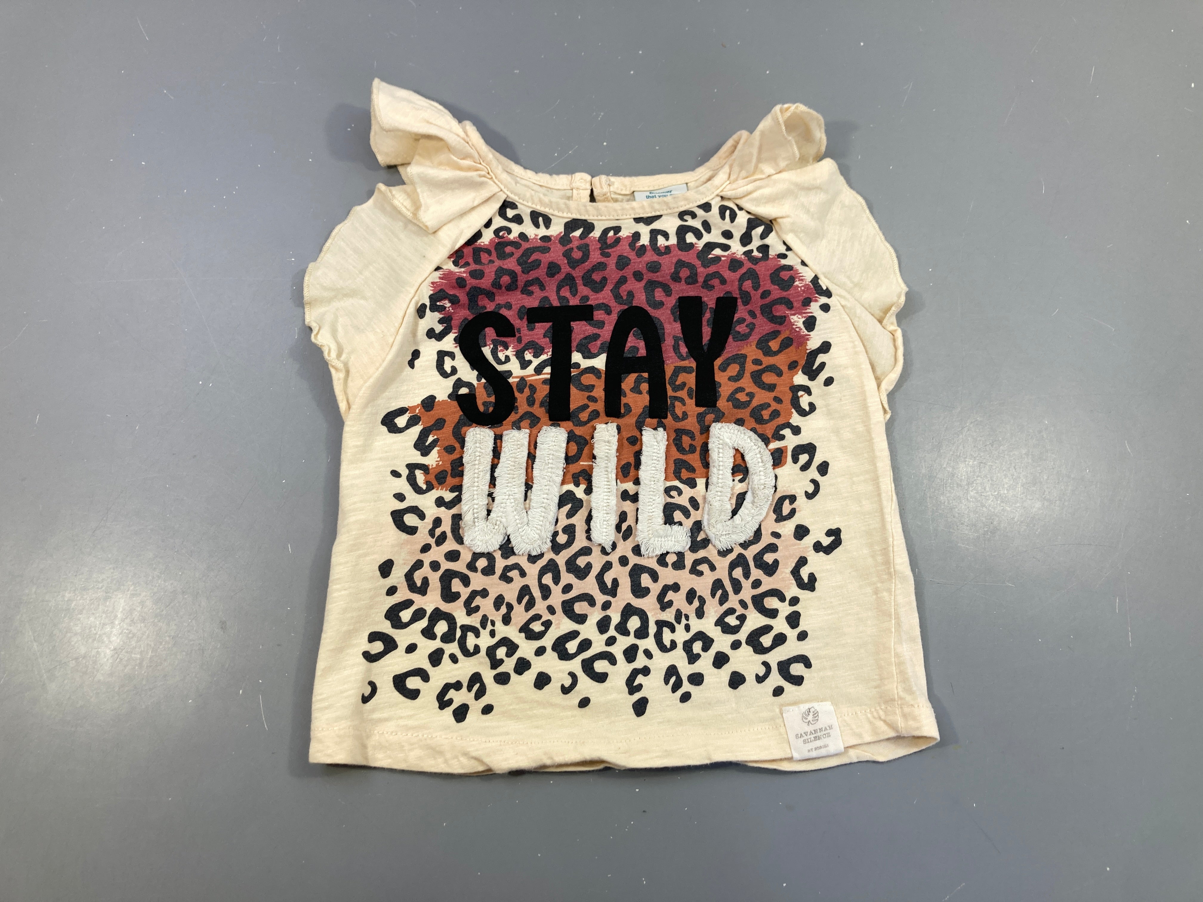 T-shirt m.c saumon pâle motif léopard Stay