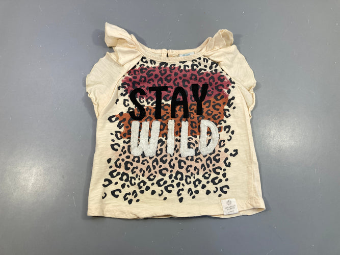 T-shirt m.c saumon pâle motif léopard Stay, moins cher chez Petit Kiwi