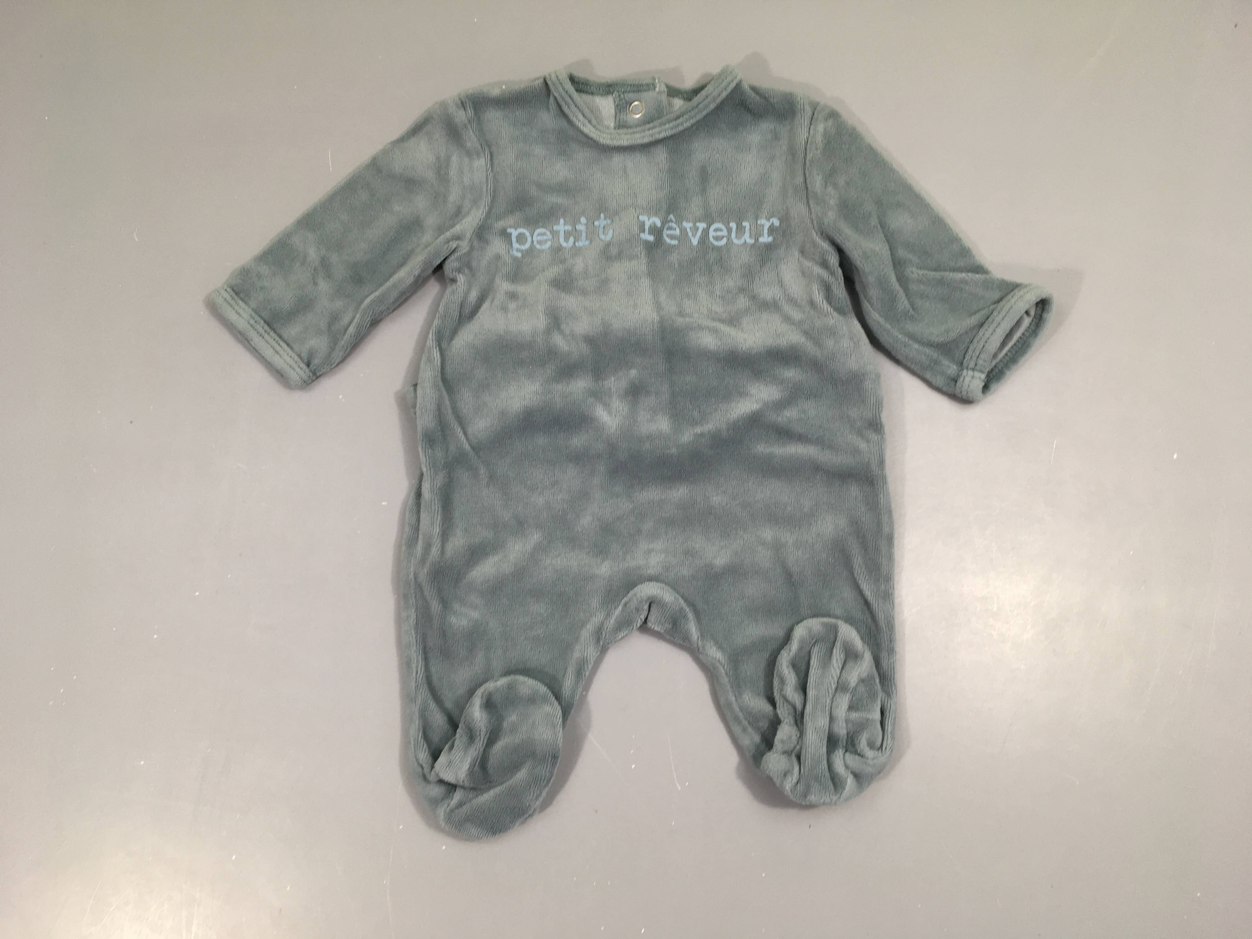Pyjama velours bleu petit rêveur