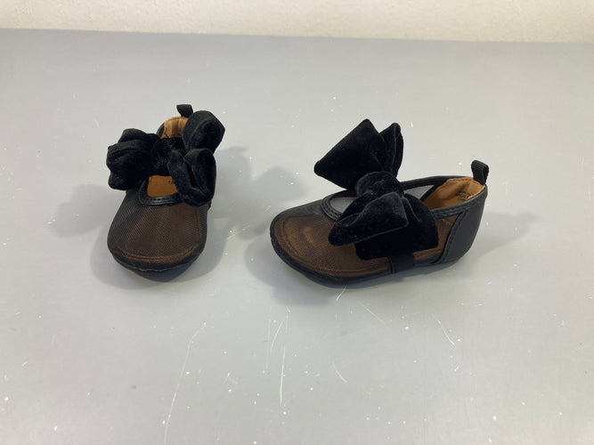 Ballerines mèche noir noeud velours, 18-19, moins cher chez Petit Kiwi