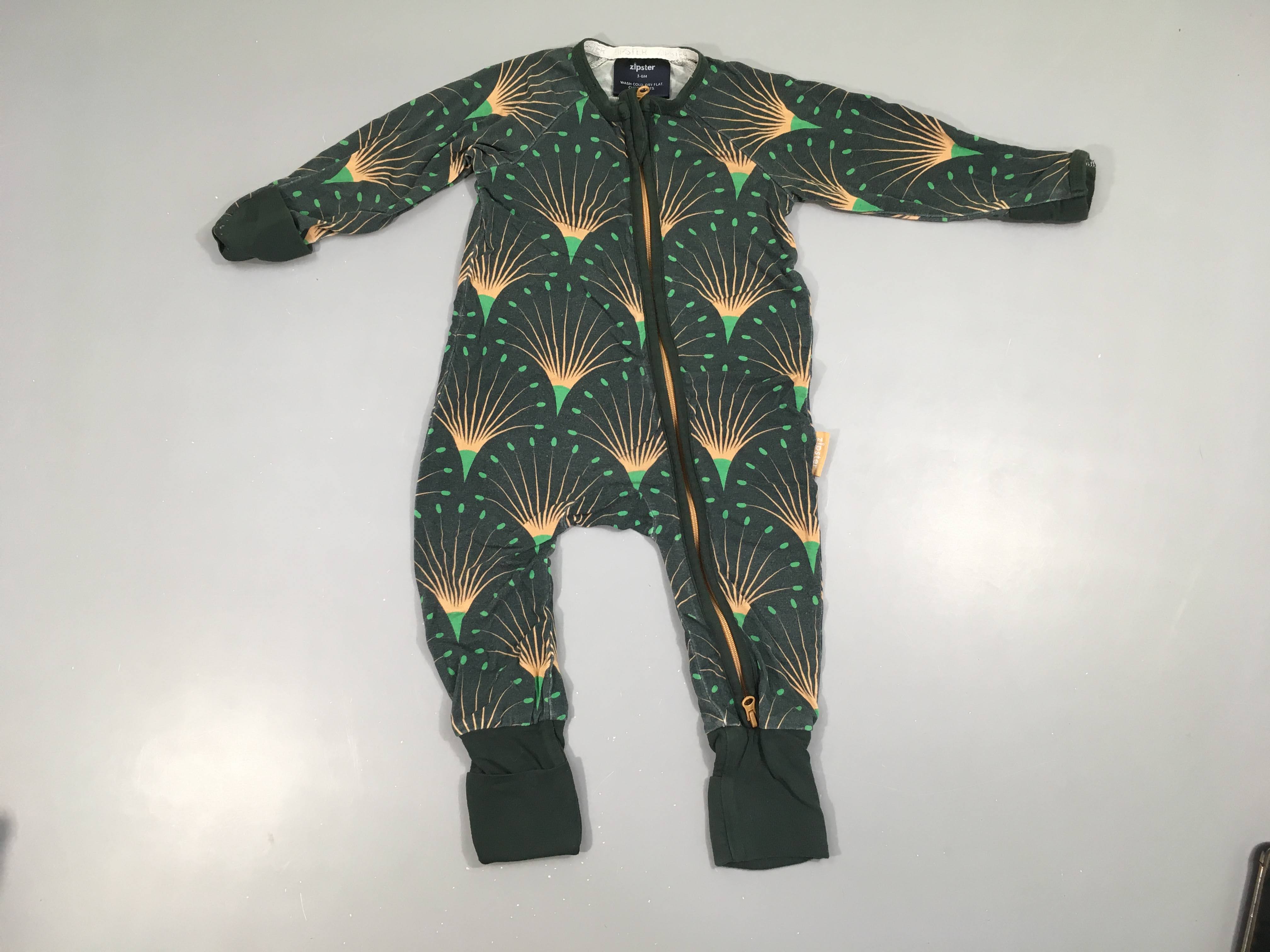 Pyjama jersey vert foncé feuillage Zipster