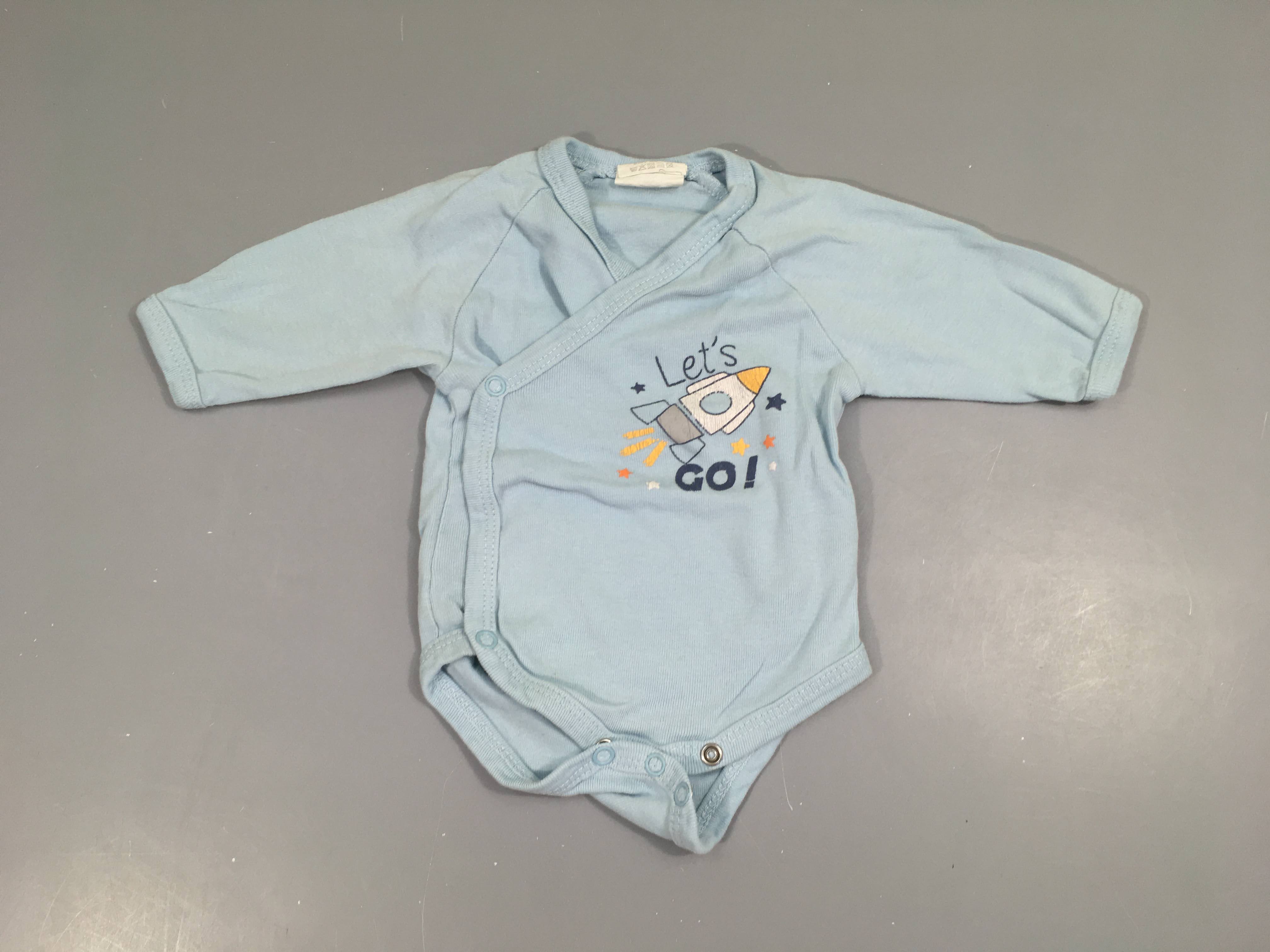 Body m.l bleu clair fusée, croisé sur le devant