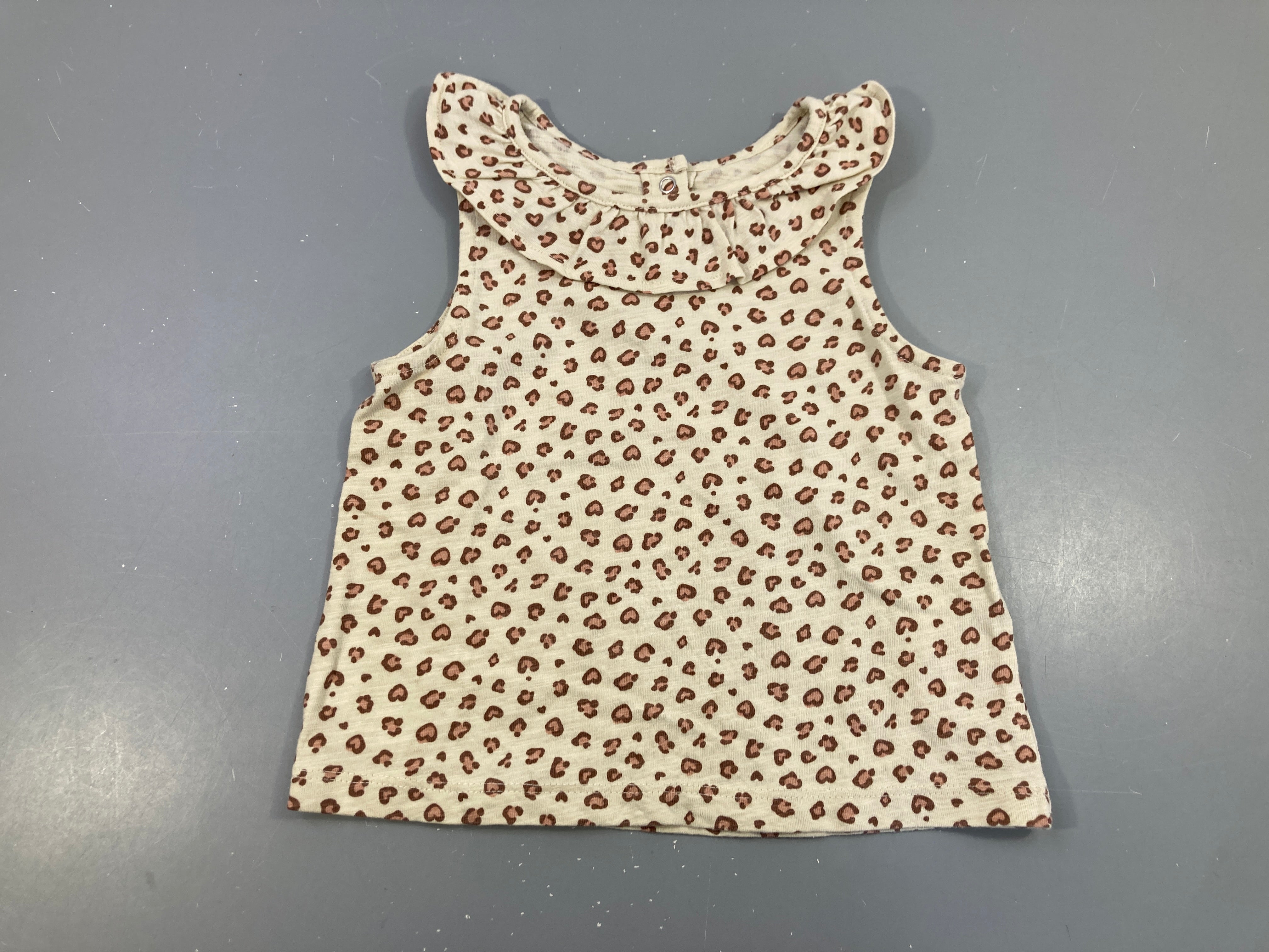 T-shirt m.c beige léopard col