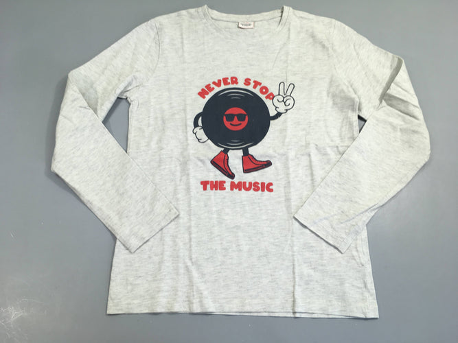 T-shirt m.l gris chiné music, moins cher chez Petit Kiwi